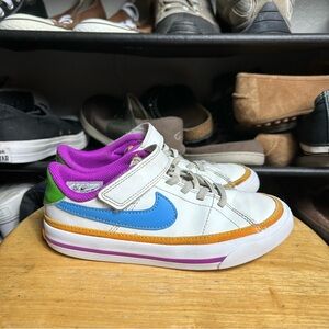 Nike court legacy blue purple white
